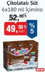 İÇİM İÇİMİNO ÇİKOLATALI SÜT 6X180 ML